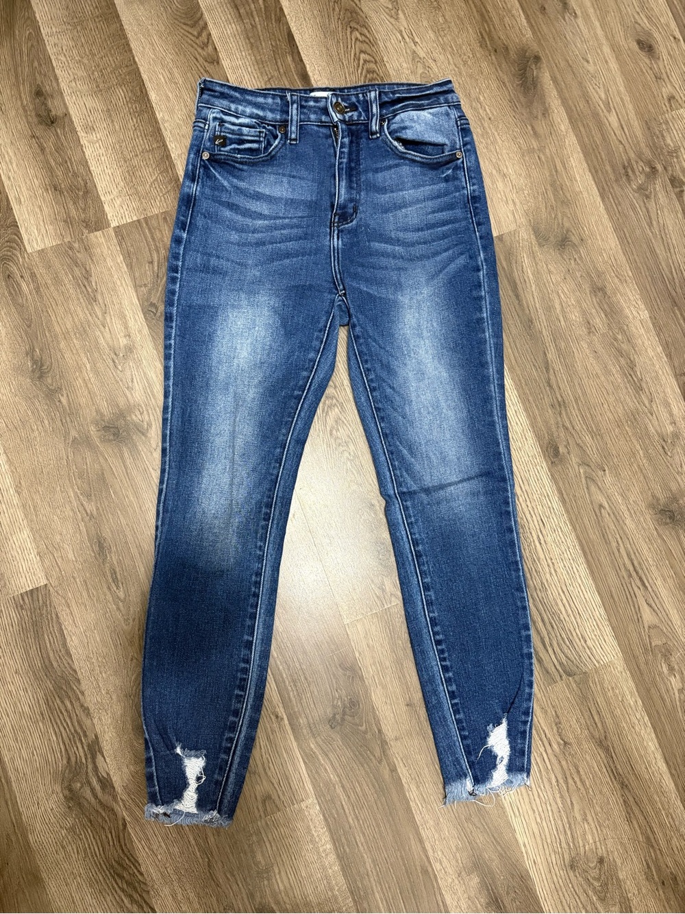 KanCan Dark Blue High-Rise Distressed Skinny Jeans
